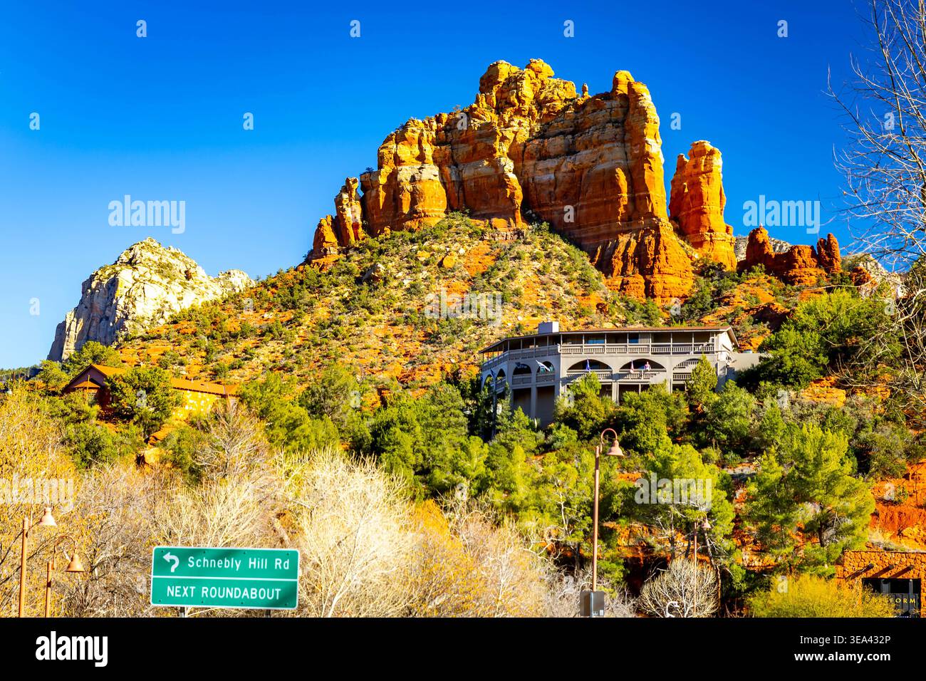 Sedona, AZ, USA - February 03, 2026: Downtown Sedona buildings sit ...