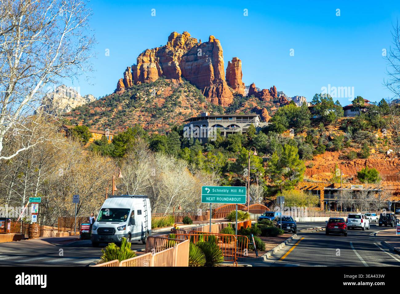 Sedona, AZ, USA - February 03, 2026: Downtown Sedona buildings sit ...