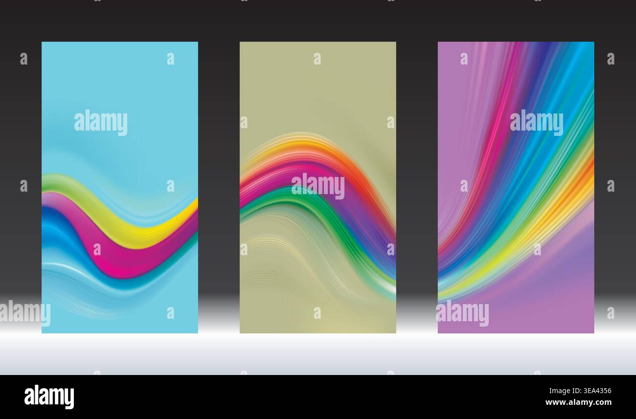 Colored  Vertical Banners Stock Vector