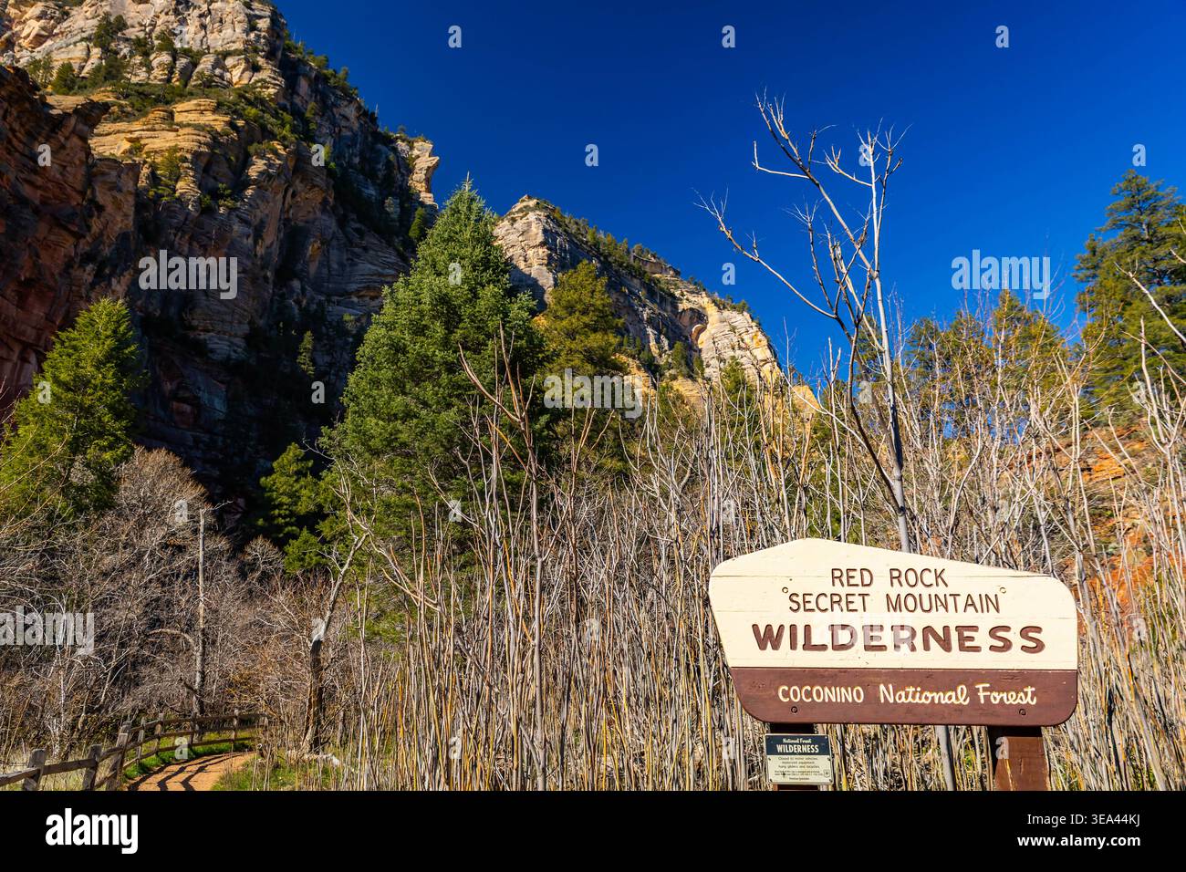Sedona, AZ, USA - February 03, 2026: Entrance sign marks Red Rock ...