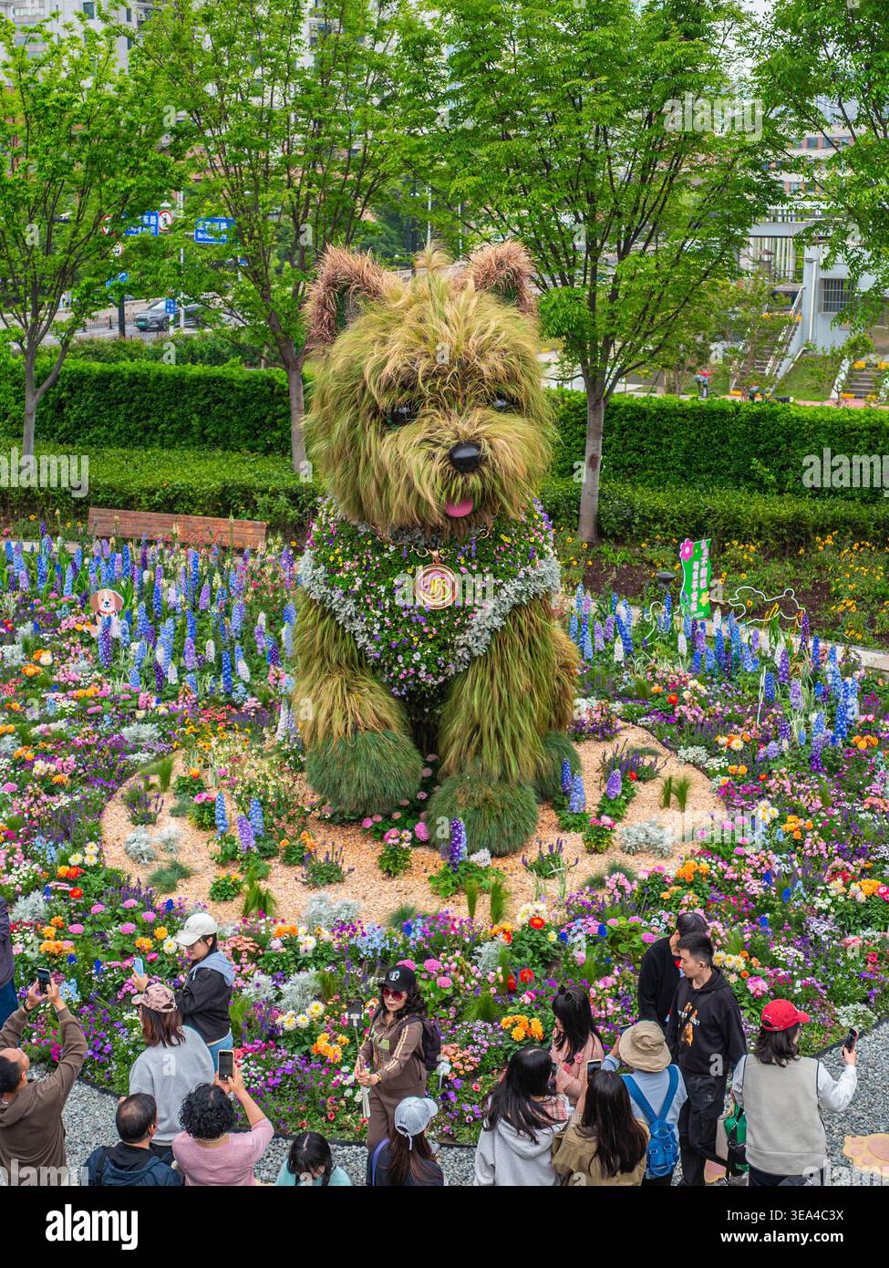 Visitors enjoy floral displays at the 2026 Shanghai International ...