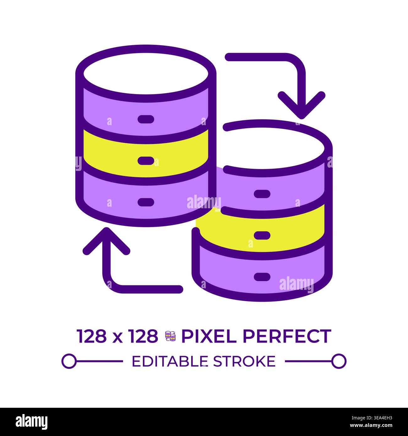 Database transfer line color icon Stock Vector