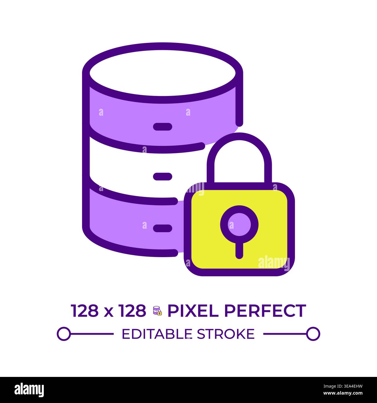 Database security line color icon Stock Vector