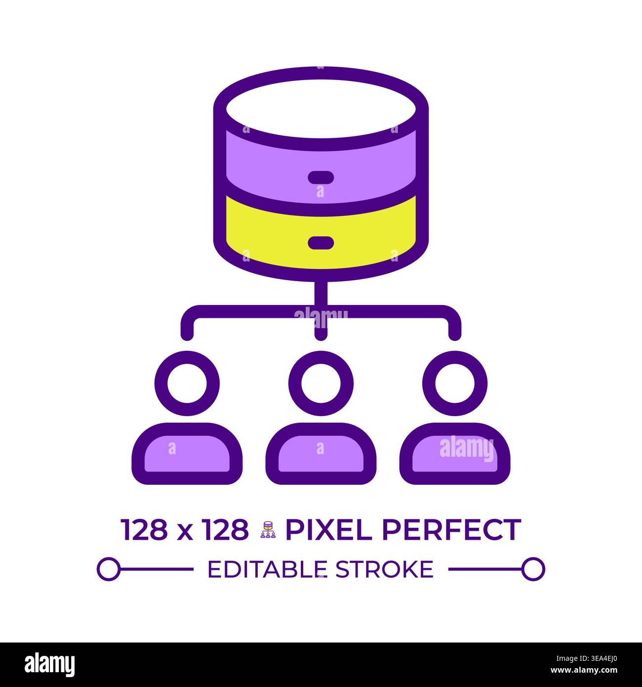 Database network line color icon Stock Vector