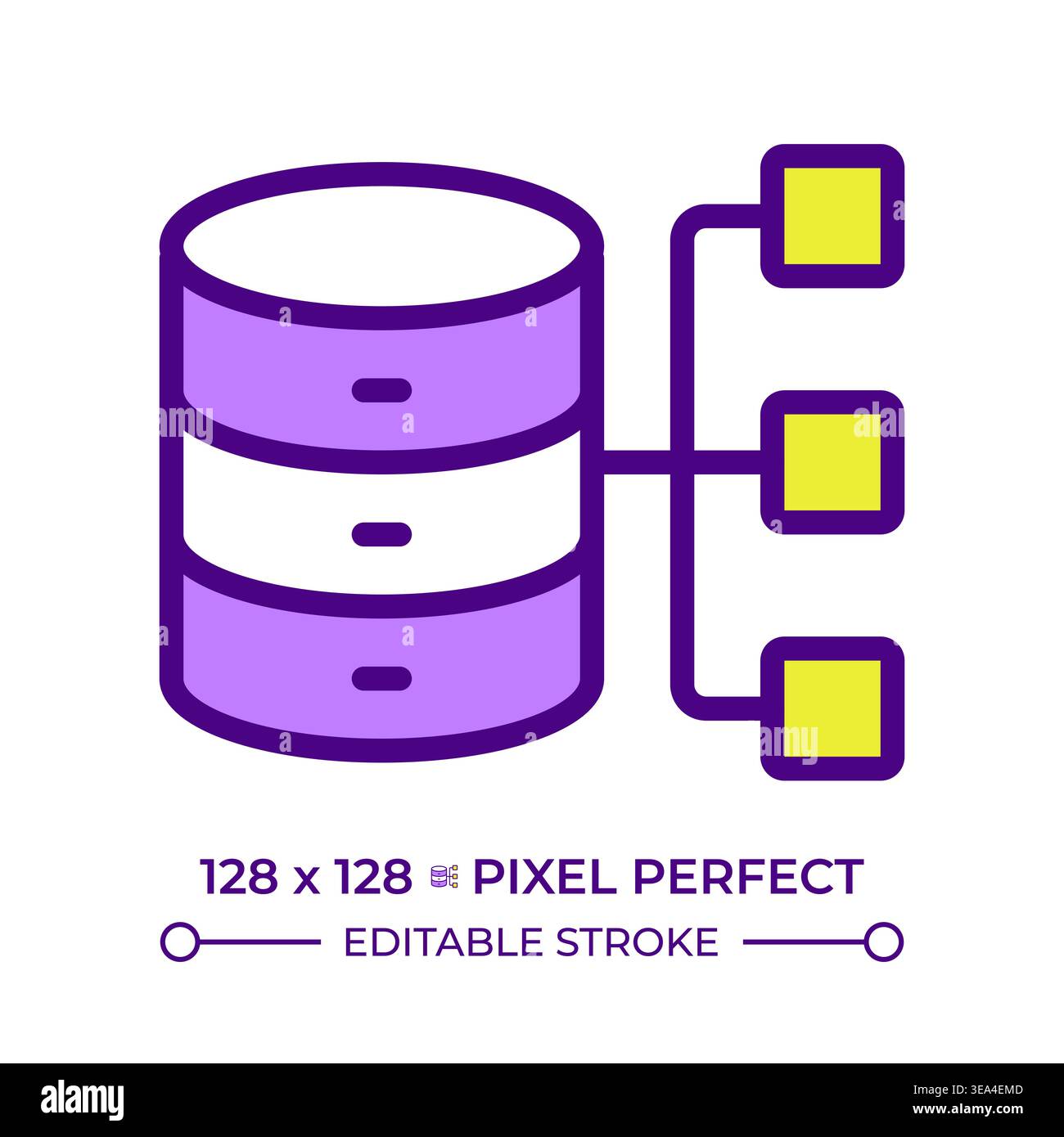 Database network line color icon Stock Vector