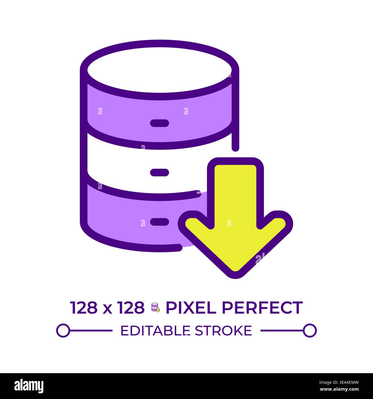 Database operations line color icon Stock Vector