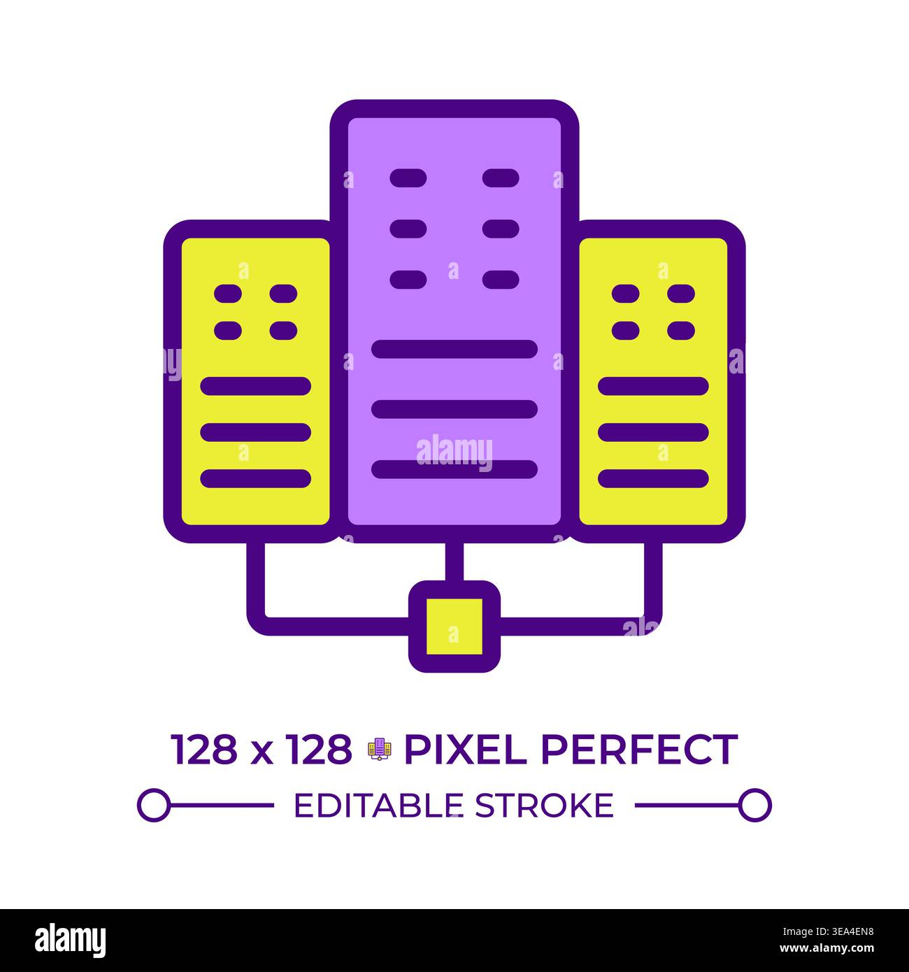 Data center line color icon Stock Vector