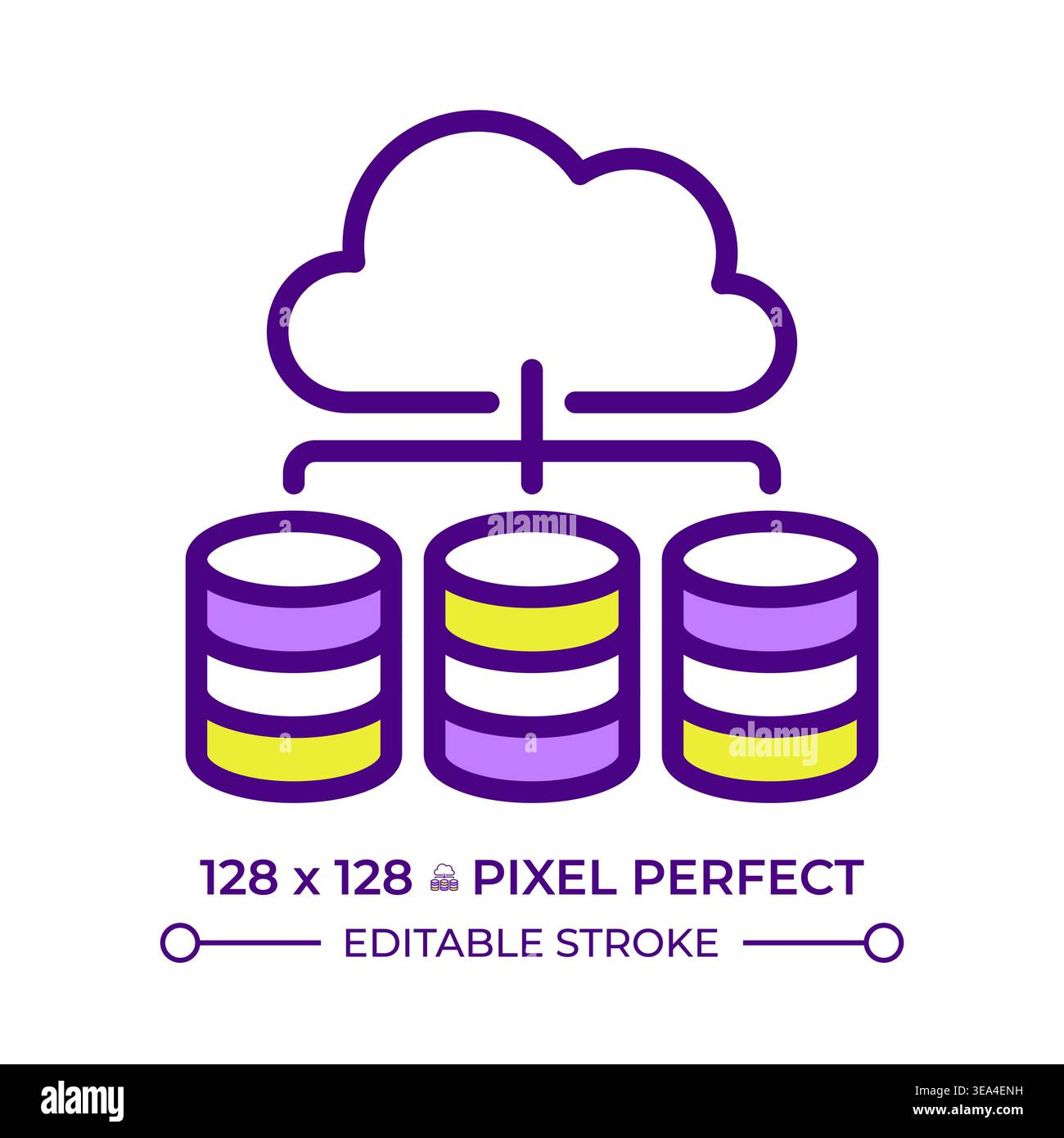 Cloud database management line color icon Stock Vector