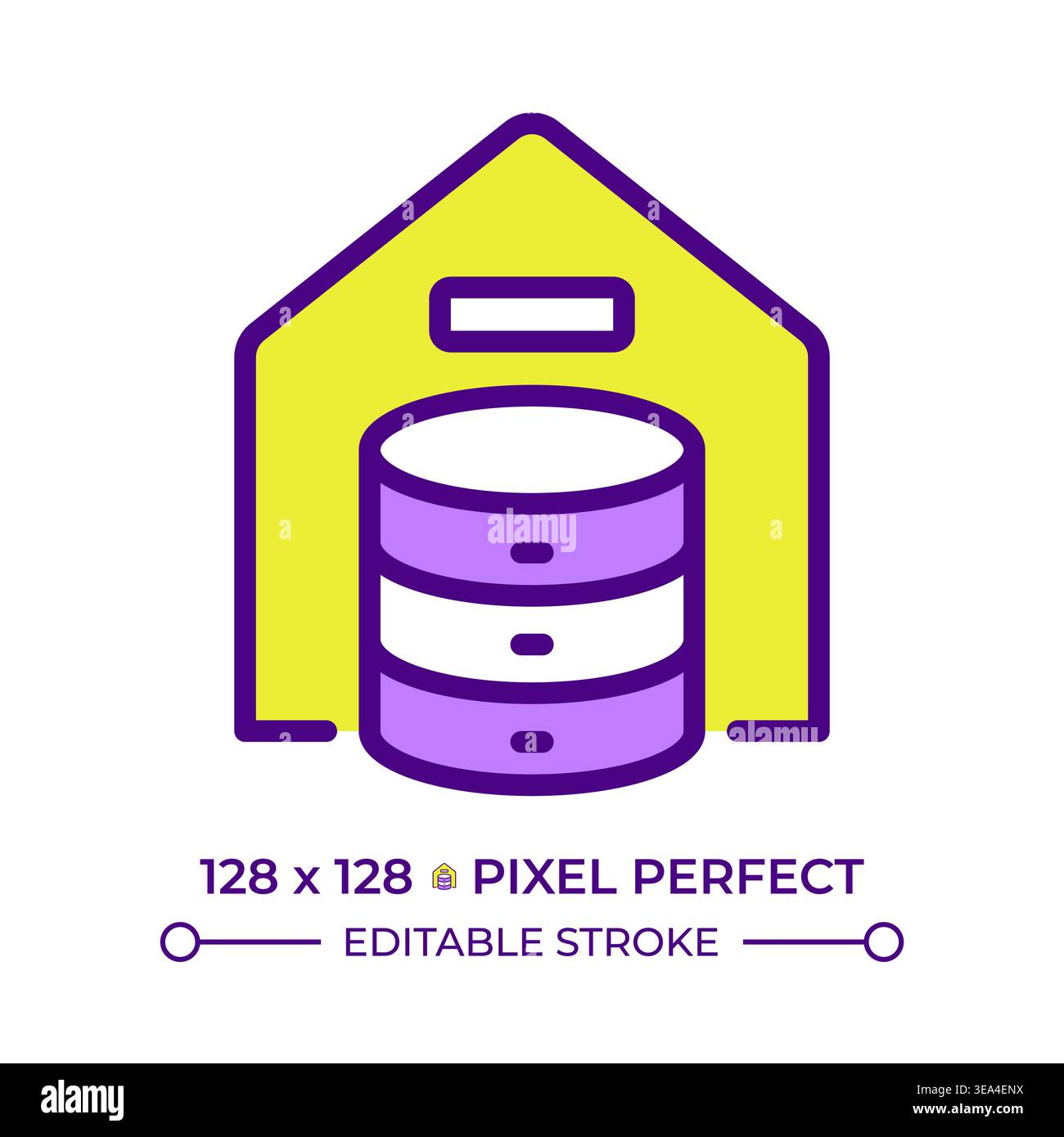Data warehouse line color icon Stock Vector