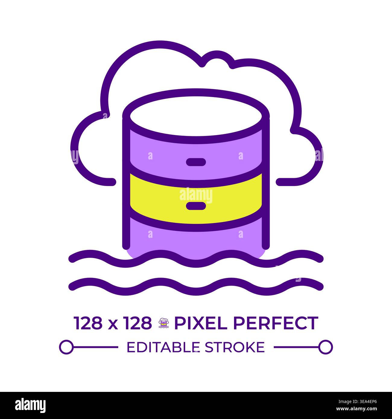 Cloud database line color icon Stock Vector