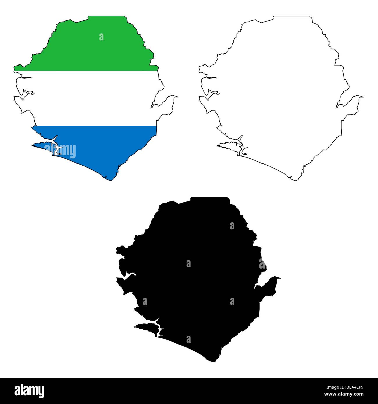 Map of Sierra Leone. Sierra Leone Map. Outline map Sierra Leone. flat ...