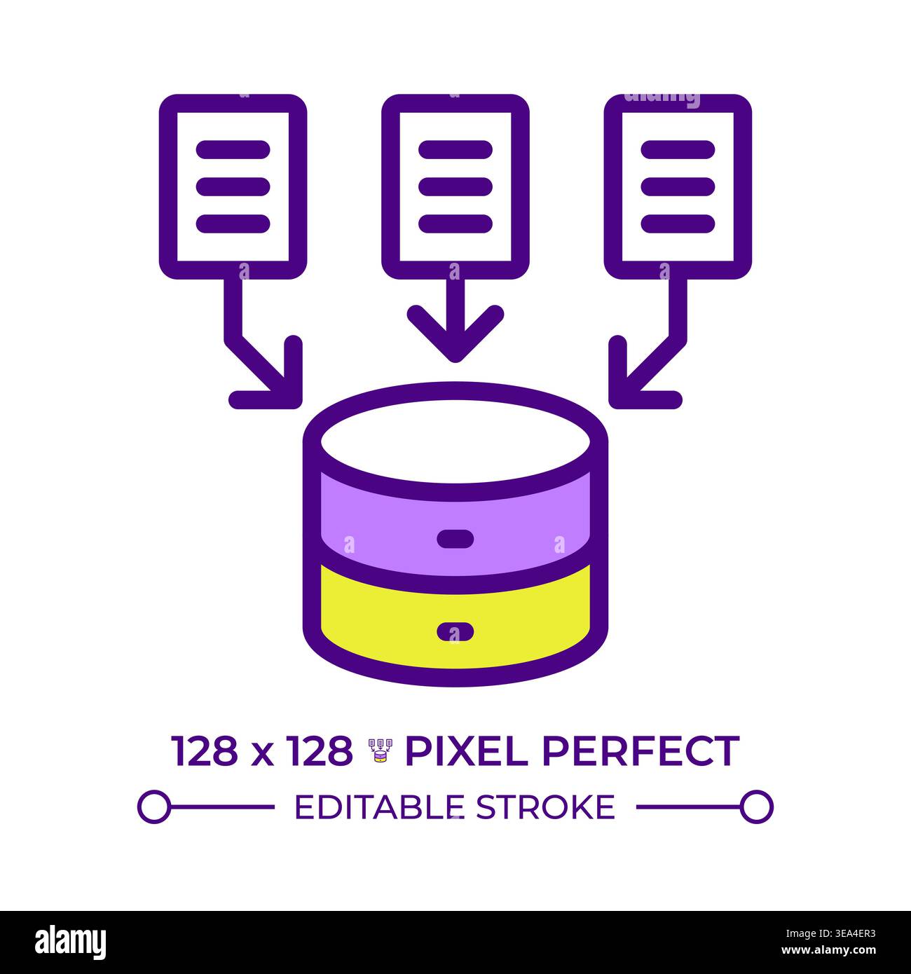 Data collection line color icon Stock Vector