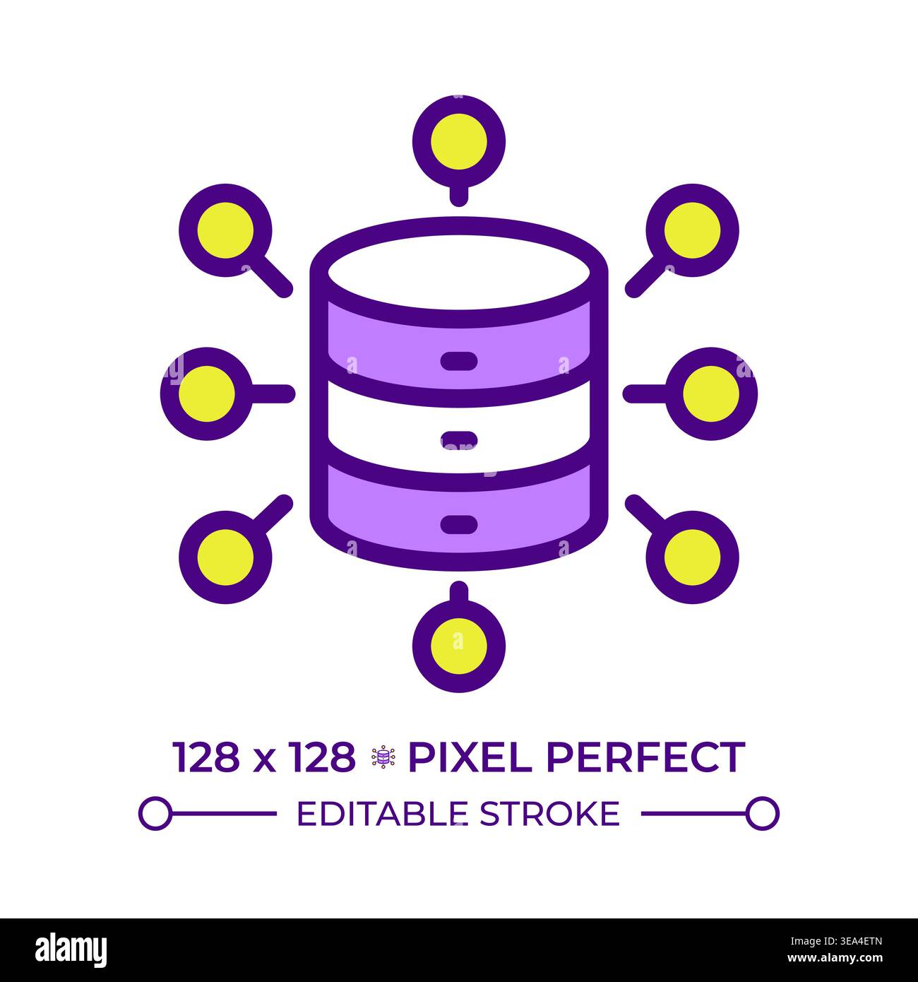 Database system line color icon Stock Vector