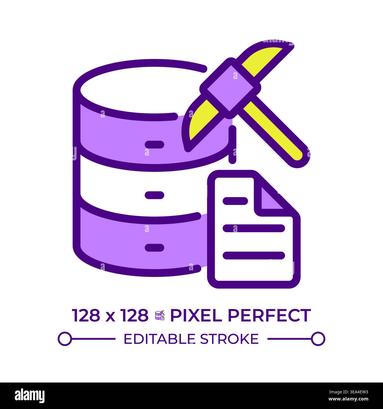 Data mining line color icon Stock Vector