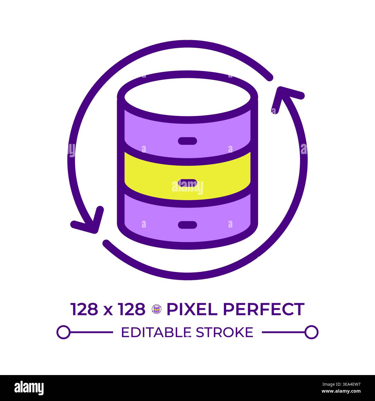 Data synchronization line color icon Stock Vector