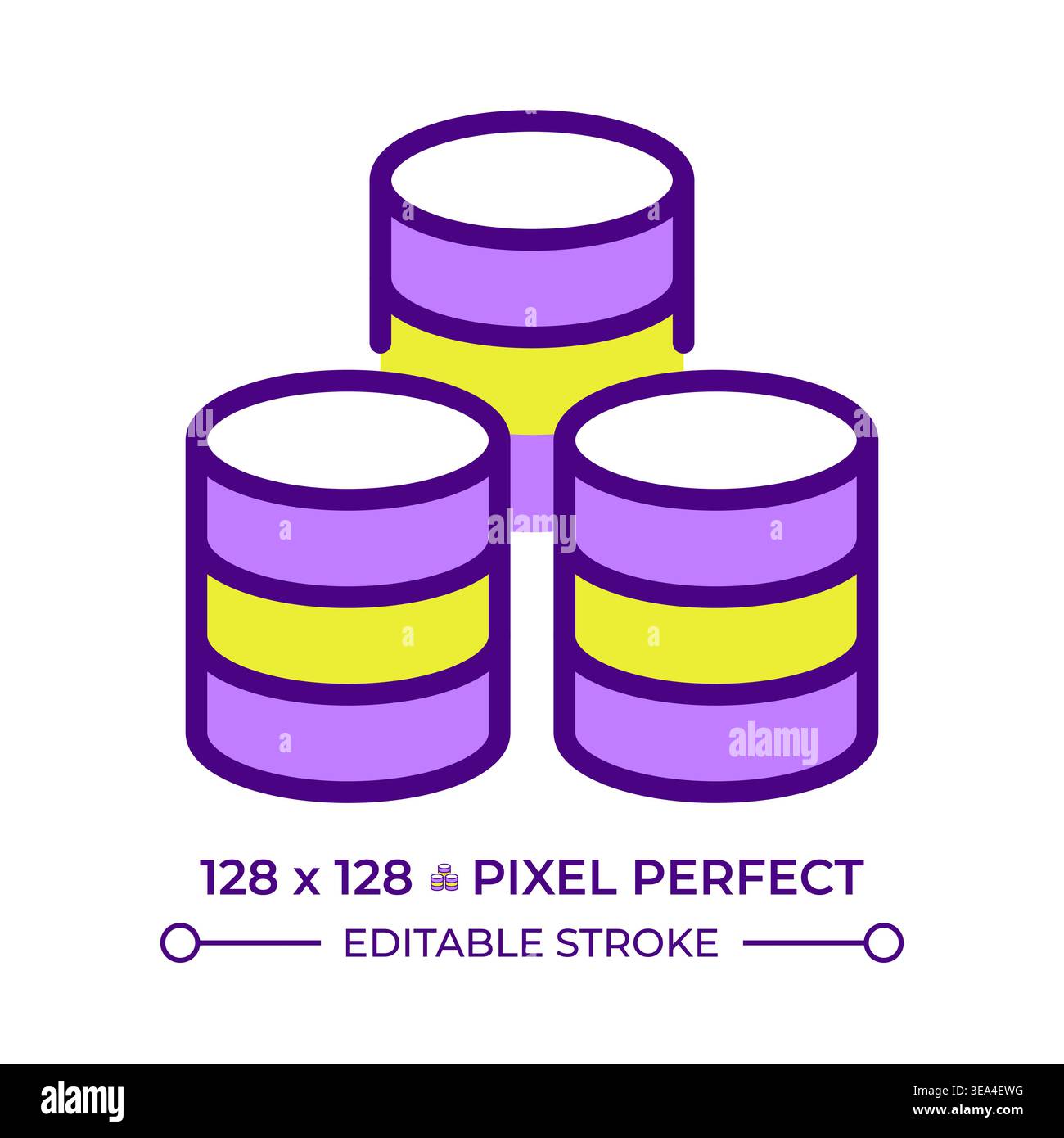 Bigdata storage line color icon Stock Vector
