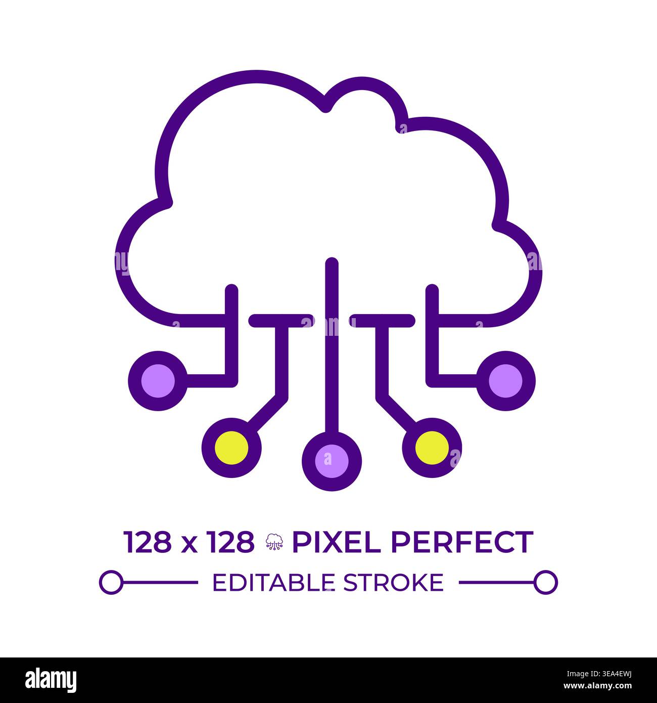 Cloud computing line color icon Stock Vector