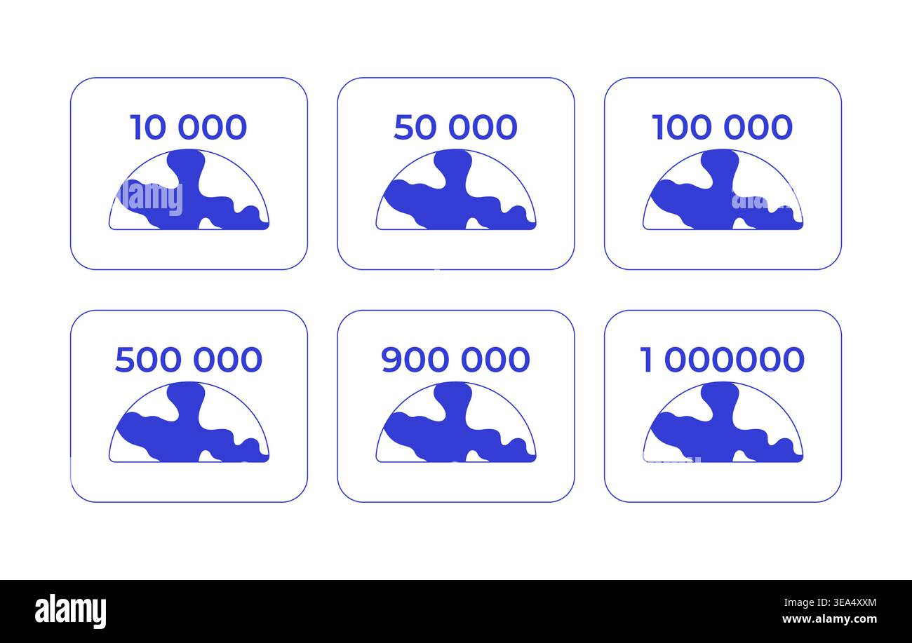 Population counters line style dashboard element set Stock Vector