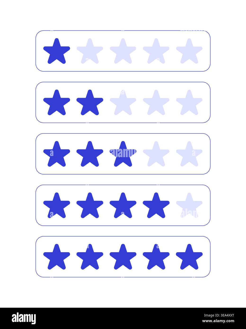 Star rating progress levels line style dashboard element set Stock Vector