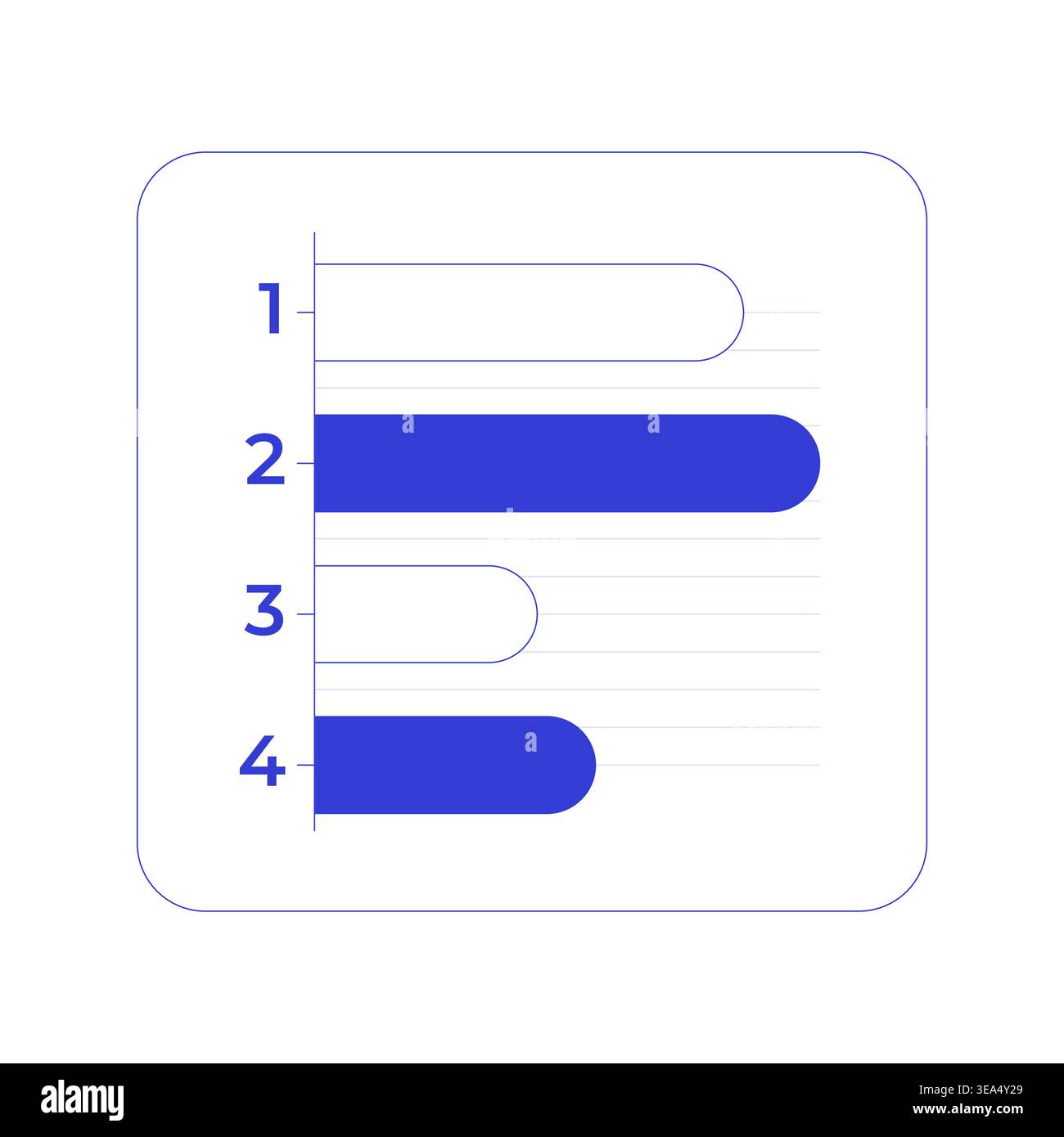 Horizontal bar chart comparison with category line style dashboard element Stock Vector
