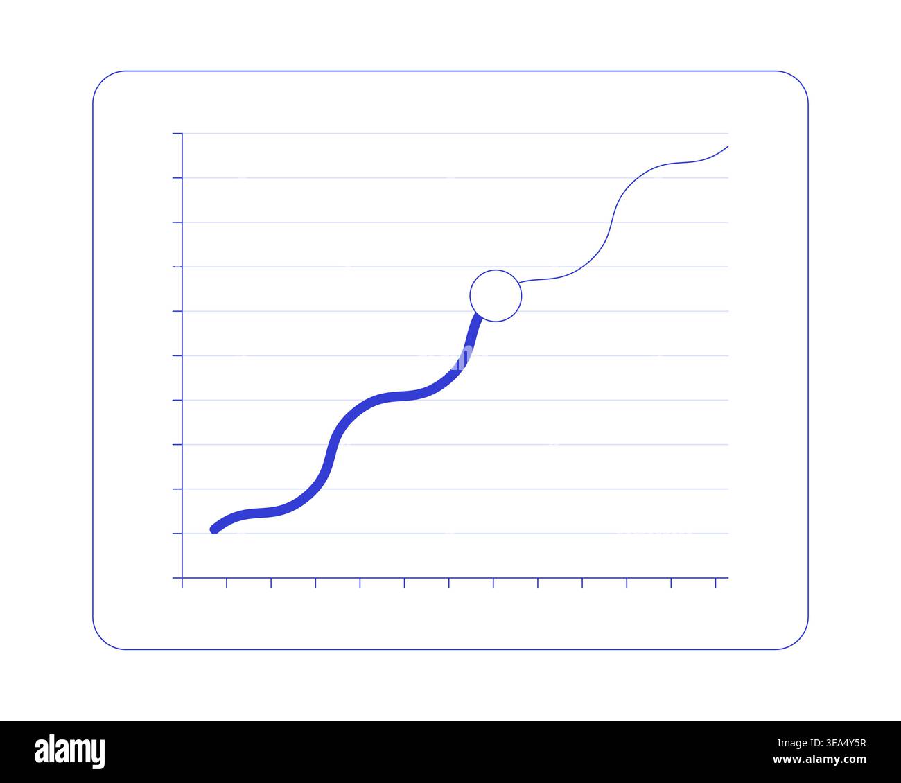 Wavy line graph with trend point line style dashboard element Stock Vector