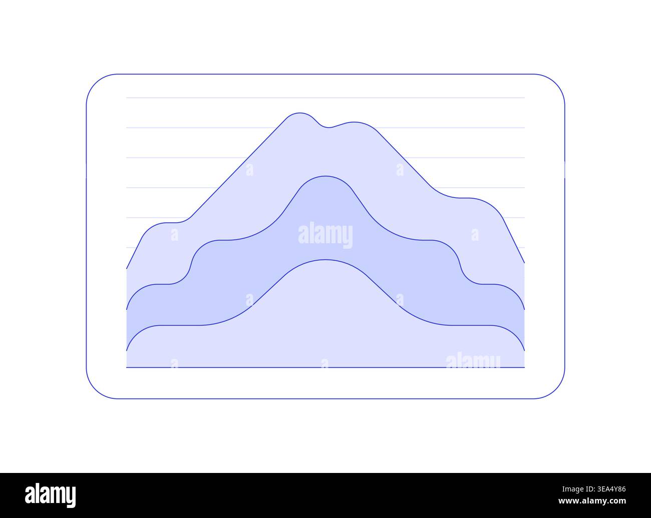 Layered area chart line style dashboard element Stock Vector