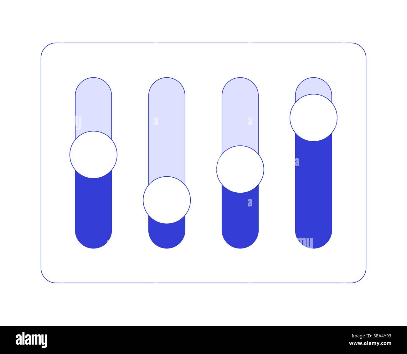 Vertical slider controls line style dashboard element Stock Vector