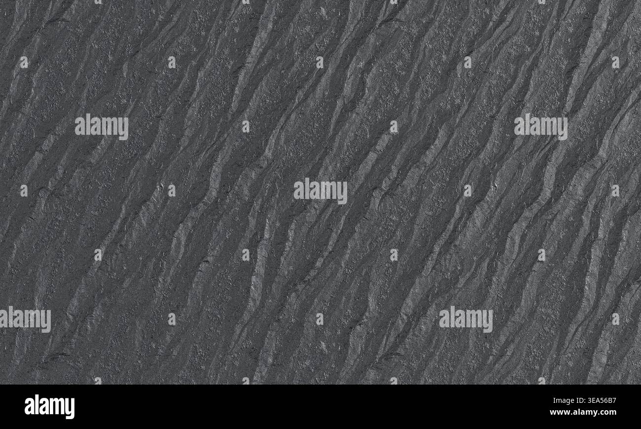 Dark gray slate texture 3d wavy patterns Stock Photo