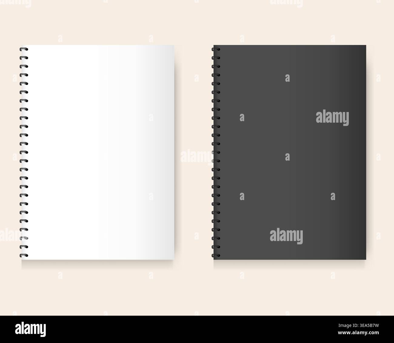 Realistic Vector Spiral Notebook Mockup Set Stock Vector