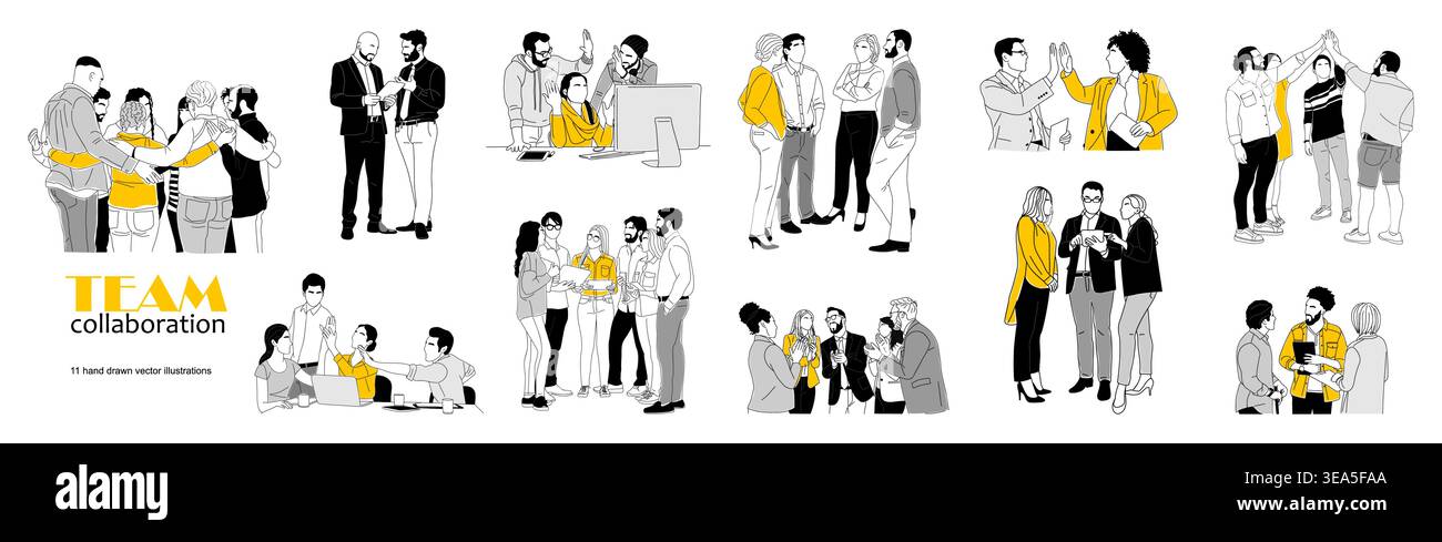 A Business collaboration concept with diverse team Stock Vector