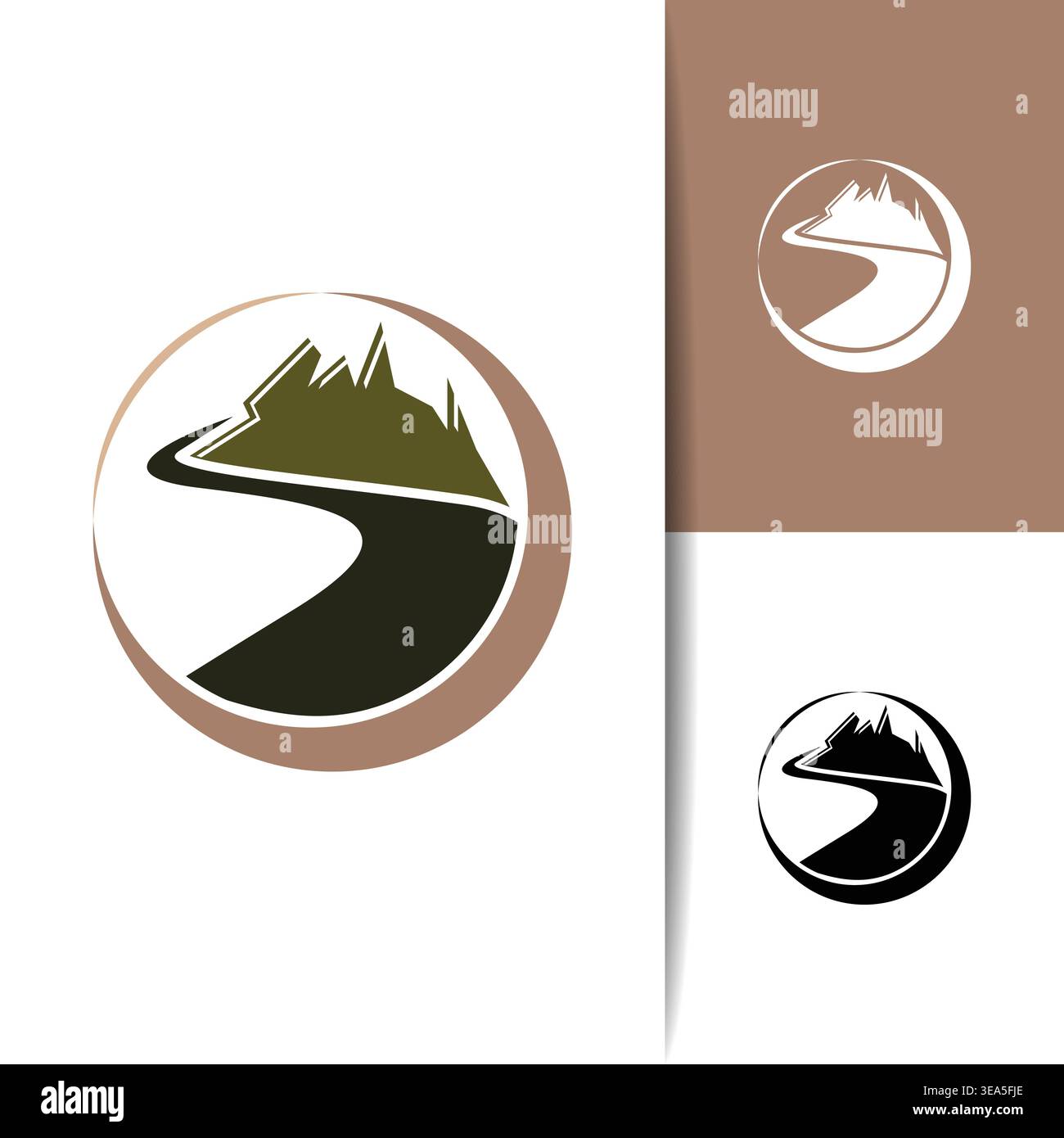 Clean and modern road and hill icon design featuring smooth curves and ...