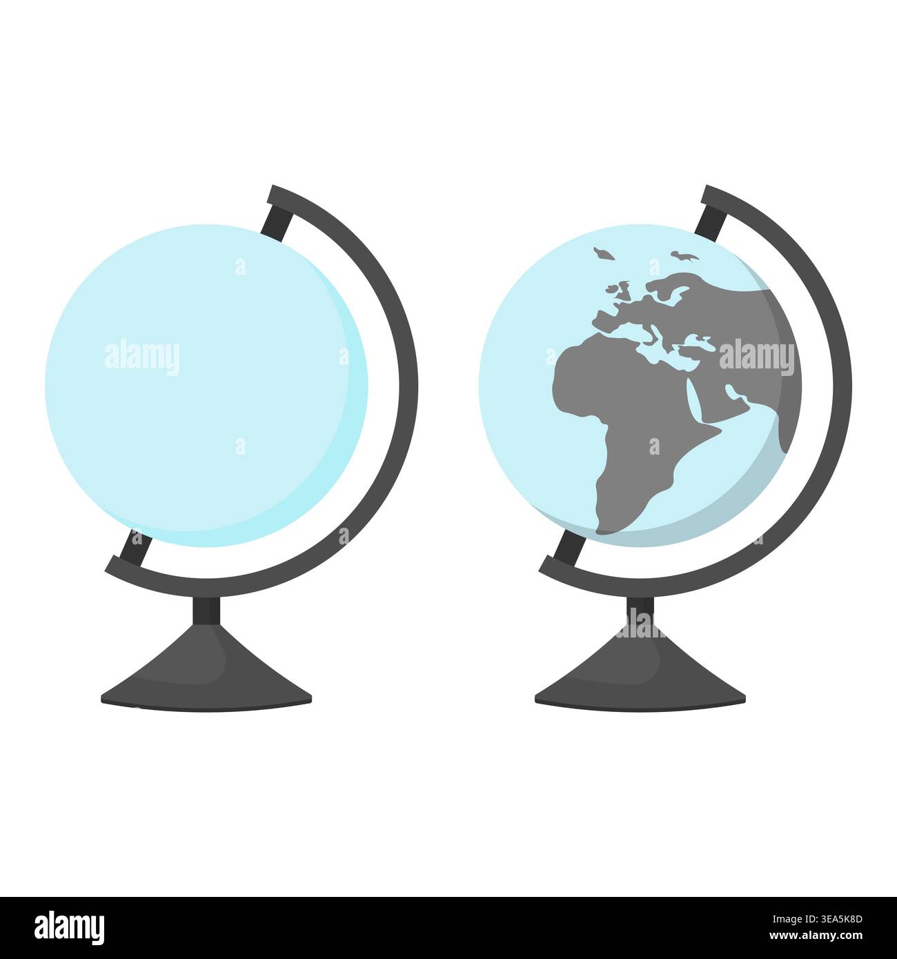 Flat vector globe set isolated on white Stock Vector