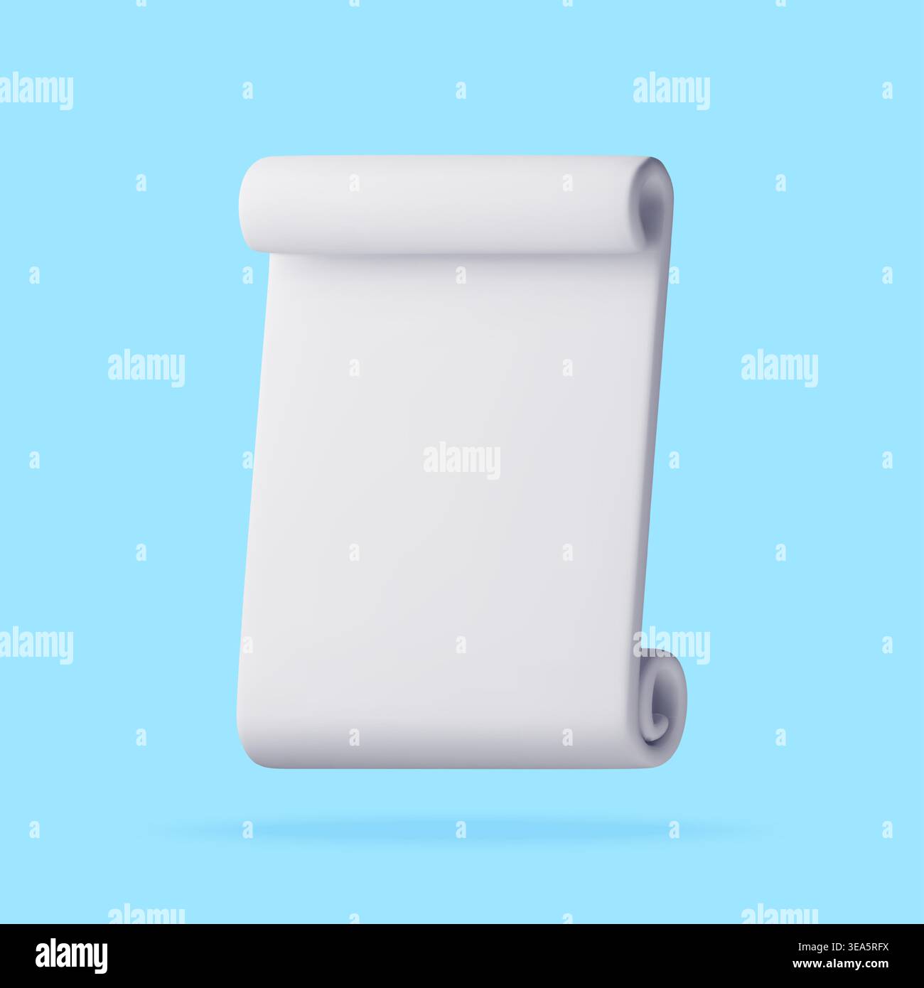 White 3D scroll paper icon Stock Vector