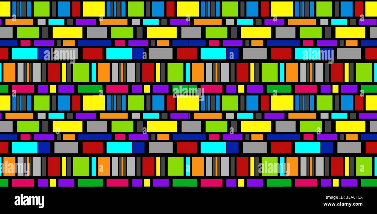 Abstract geometry pattern of rainbow bricks Stock Vector