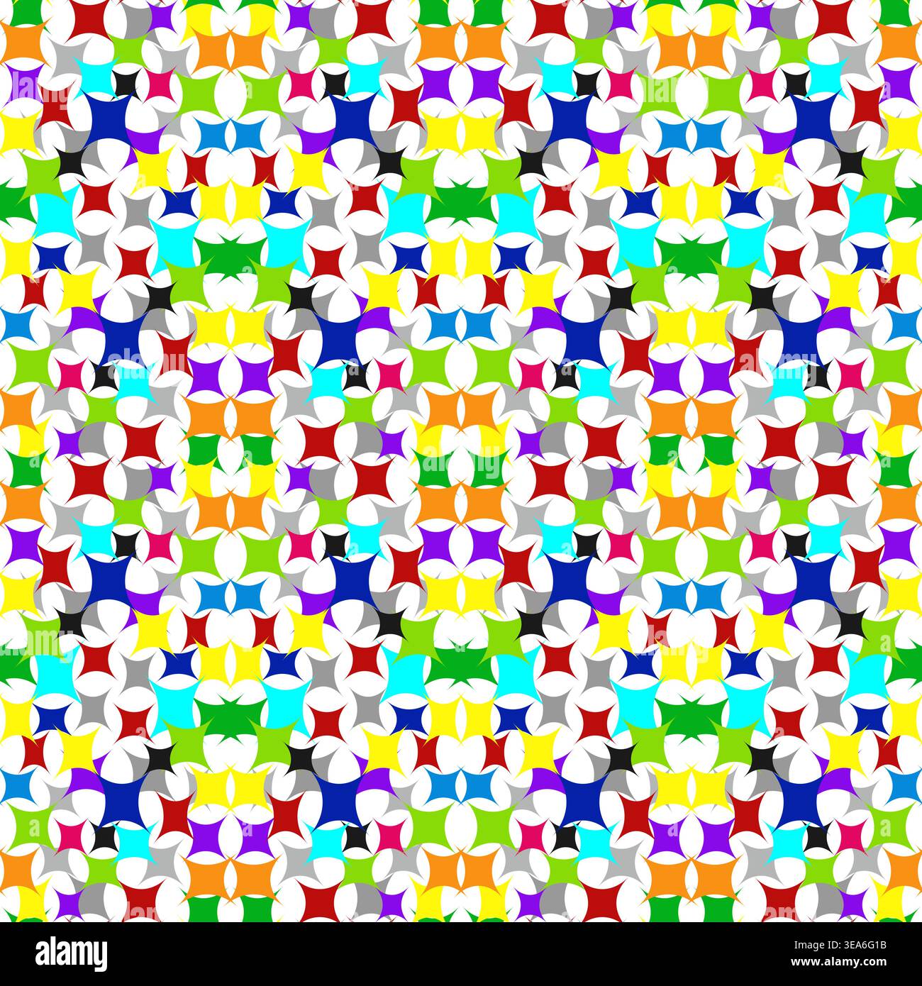 seamless pattern rainbow stars on white background Stock Vector