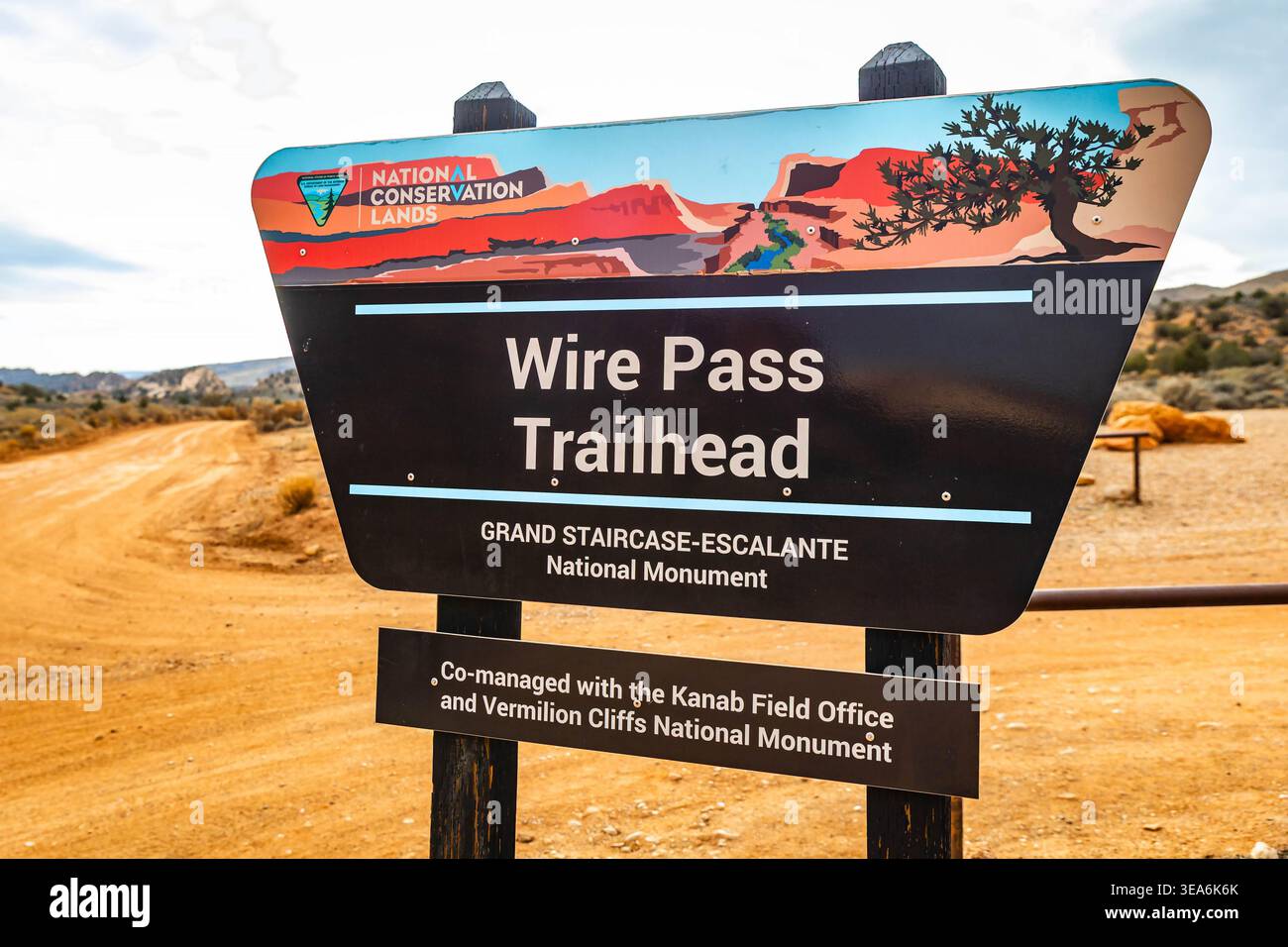 Kanab, AZ, USA - January 23, 2026: Trailhead sign marks Wire Pass ...