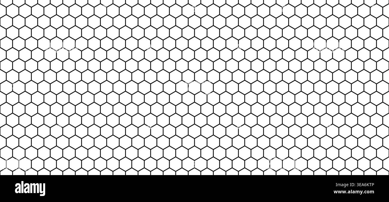 Fiber honeycomb seamless pattern. Hexagonal grid texture on white background. Mosaic geometric bg Stock Vector
