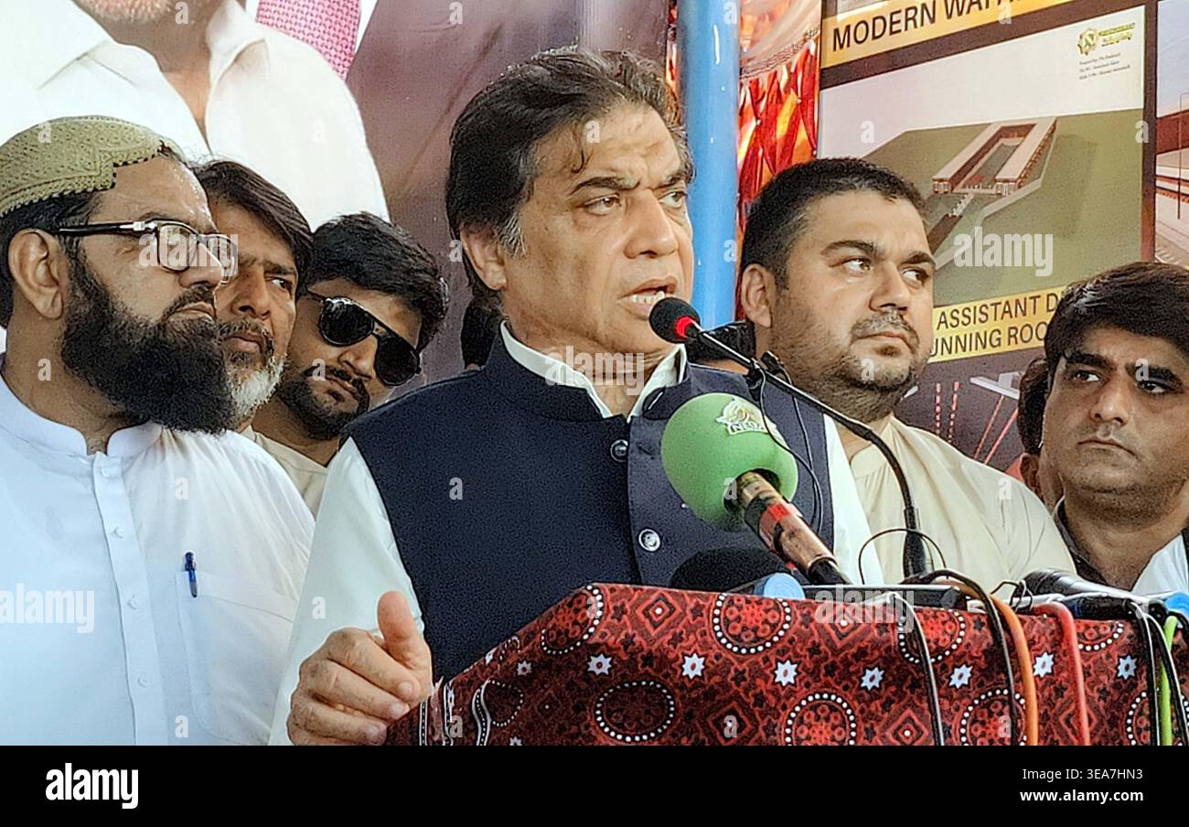 Federal Minister for Railways, Muhammad Hanif Abbasi is addressing the ...