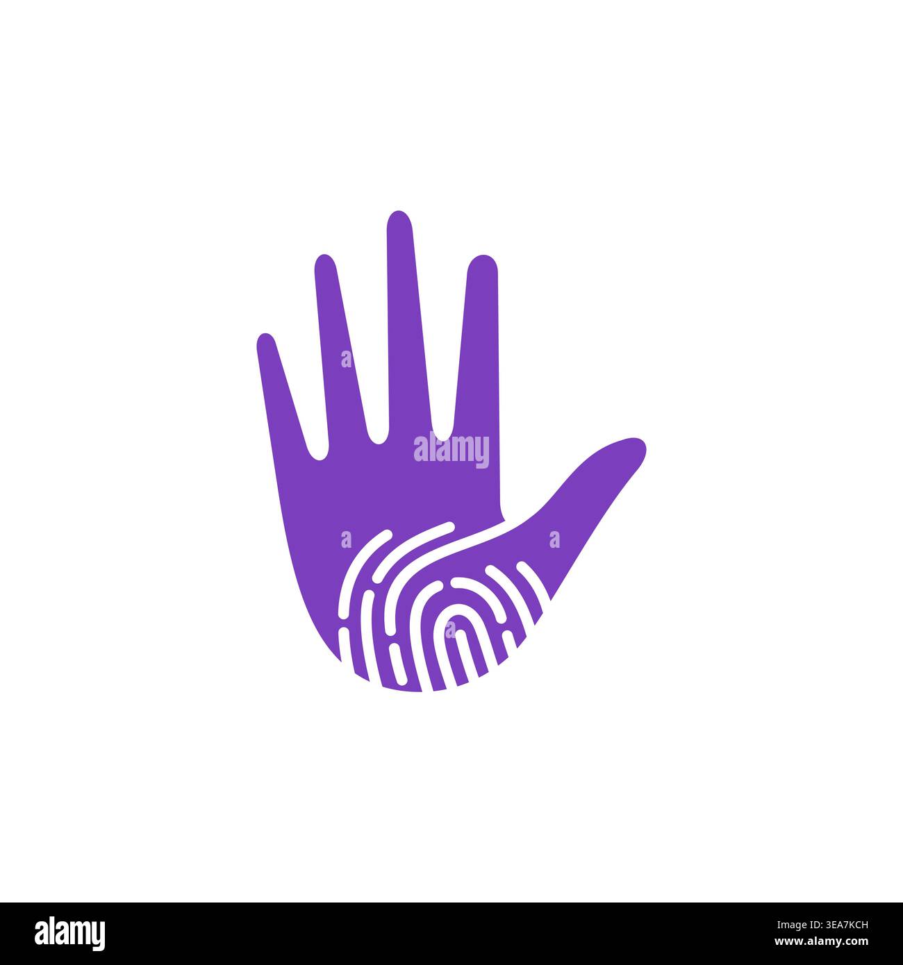 Biometric identity icon hand fingerprint pattern Stock Vector