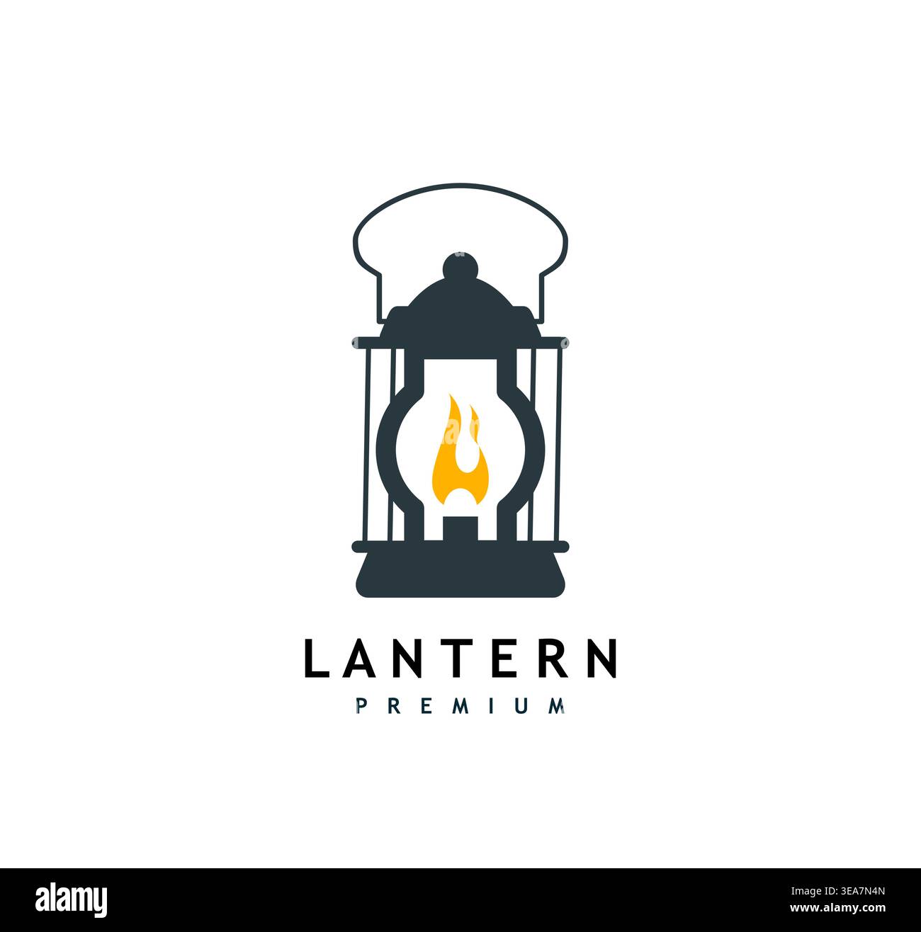 House rustic kerosene lantern lamp icon Stock Vector
