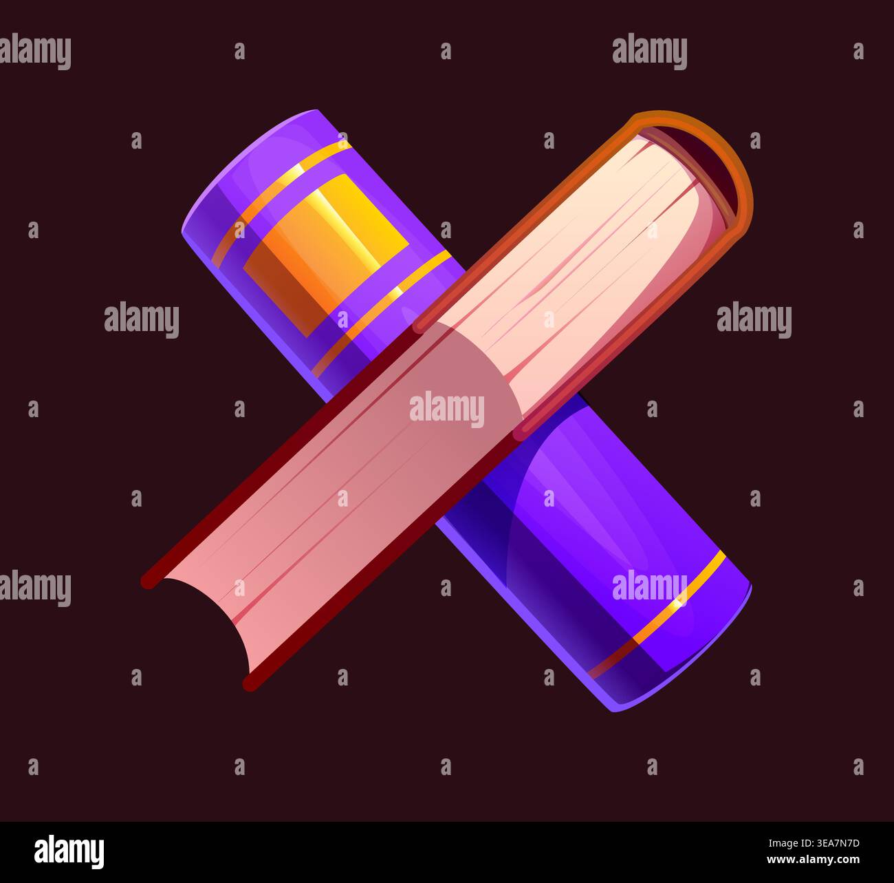 Cartoon letter X as crossed paper textbooks Stock Vector