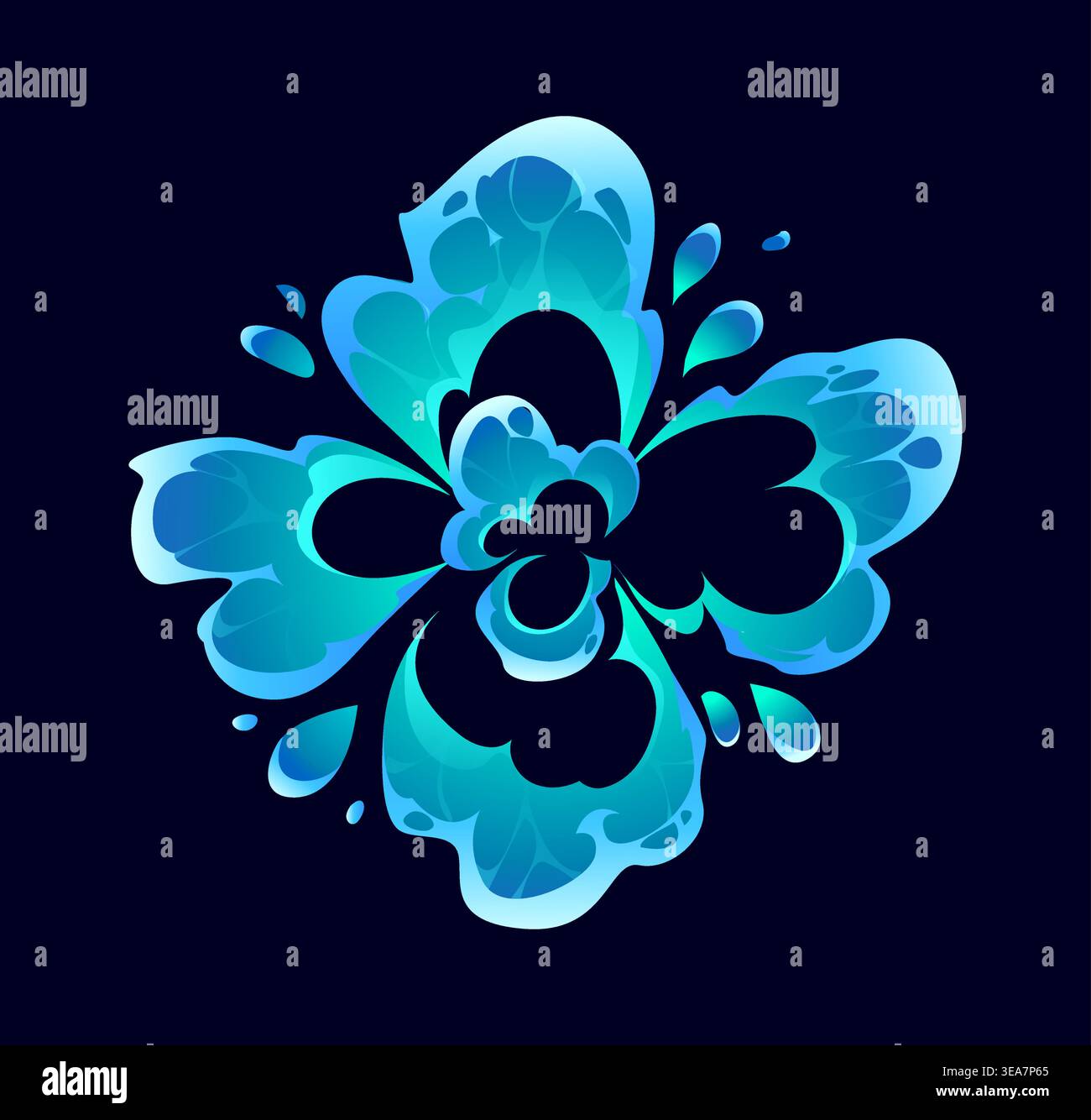 Abstract cartoon water splash featuring fluid Stock Vector