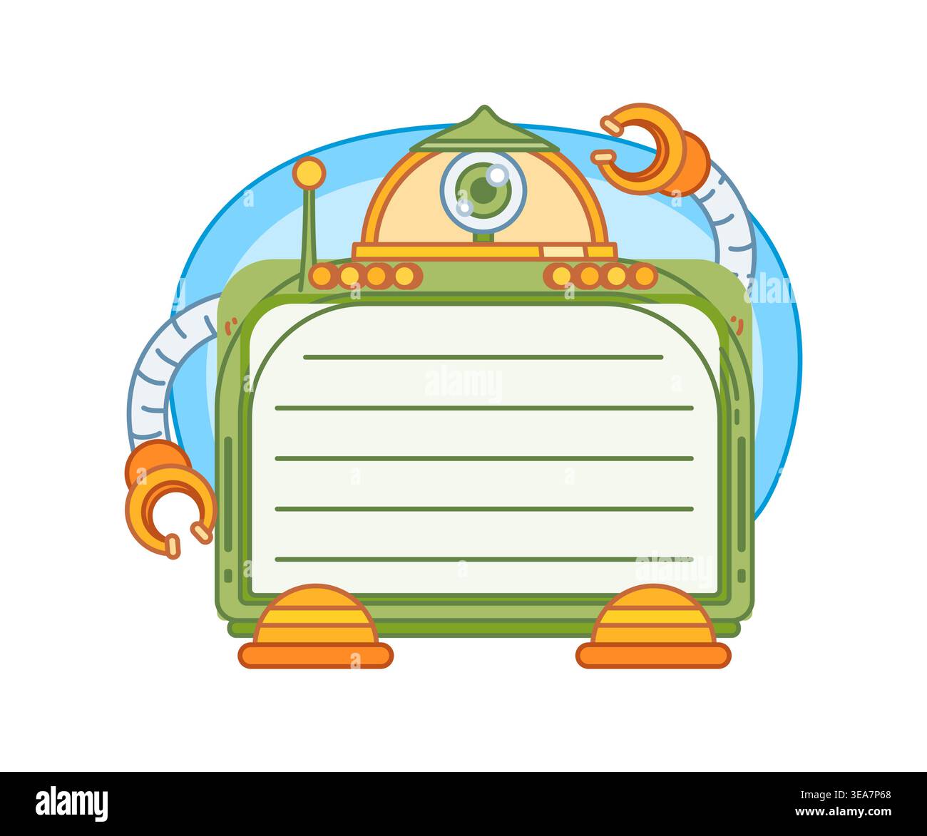 Kids memo note with cartoon robot droid frame Stock Vector