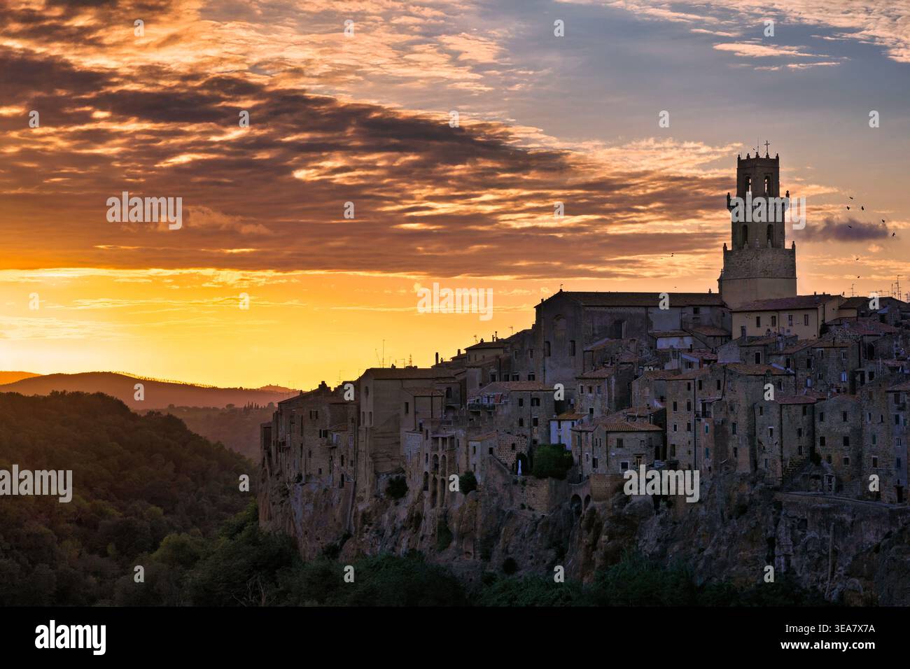 Evening atmosphere in Pitigliano, Tuscany, Italy Stock Photo