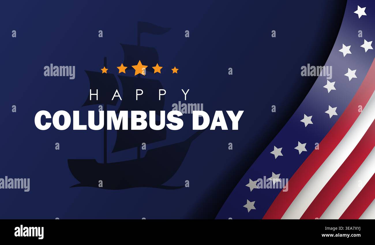 Columbus Day Tribute Graphic."" Vector illustration Stock Vector