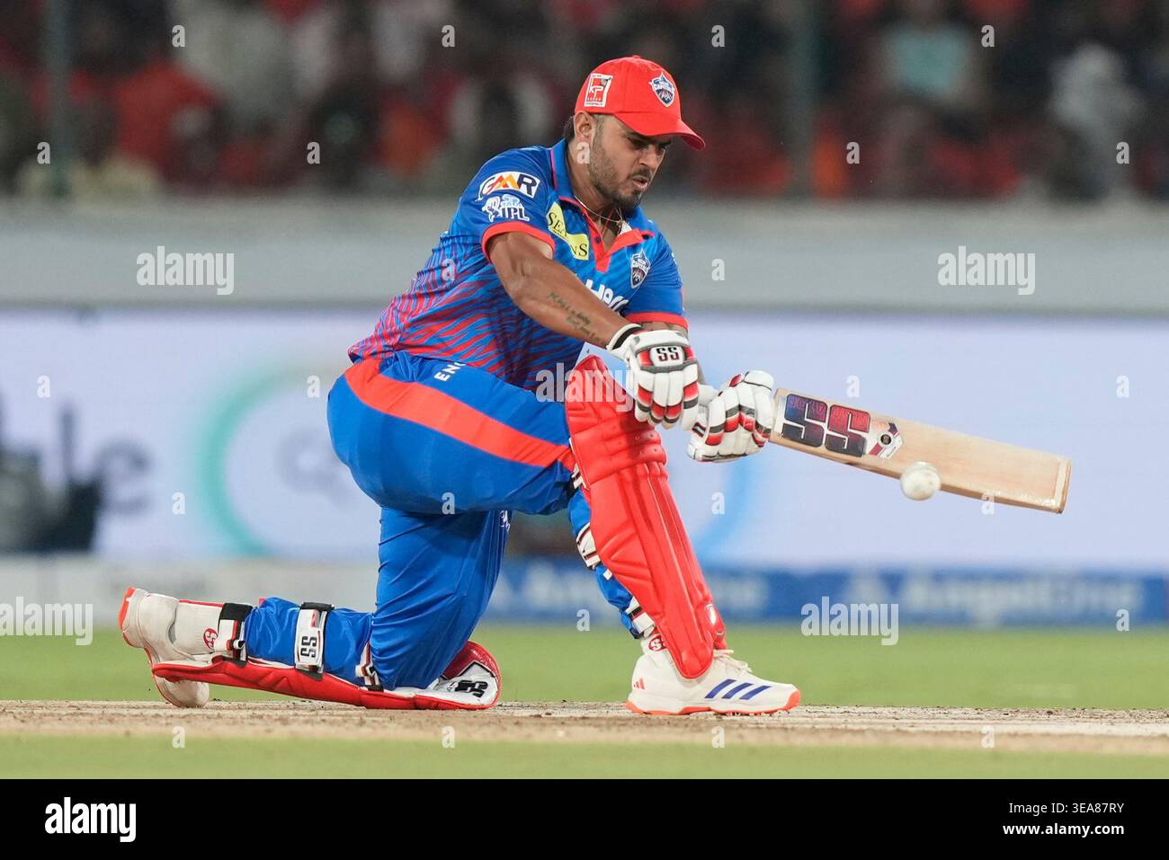 Delhi Capitals' Nitish Rana plays a shot during the Indian Premier ...