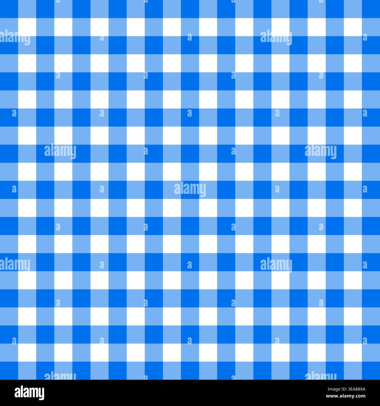 A seamless blue and white gingham Vector pattern, presenting a classic checkered textile design for various design projects. Stock Vector