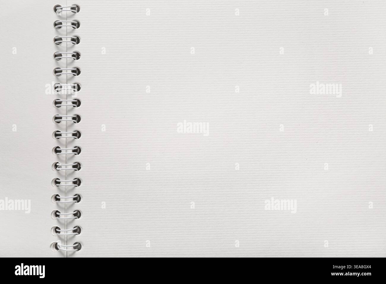 Blank notebook page as background, top view Stock Photo