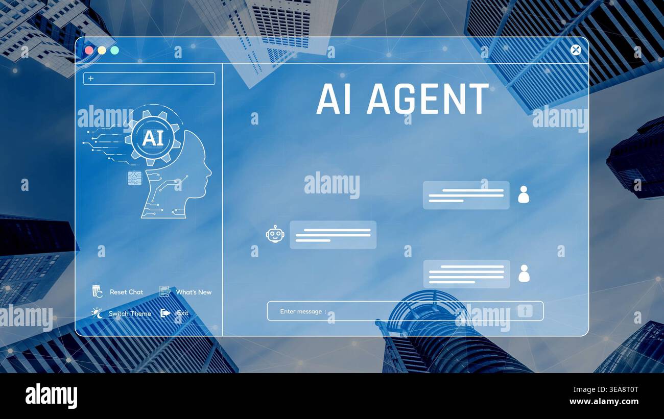 AI image generator interface enables image, AI, and generator process by converting user prompt into visual content using intelligent algorithms Stock Photo