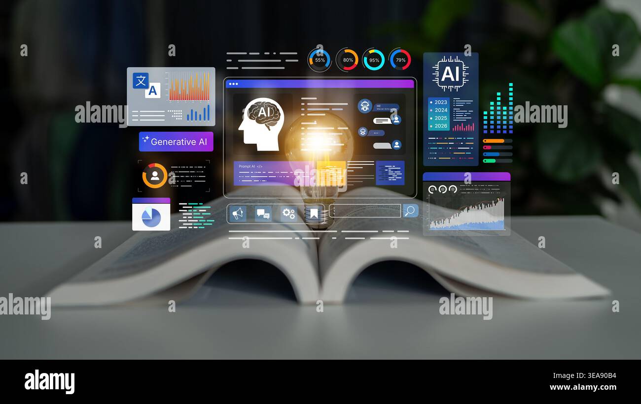 AI analytics dashboard interface for monitoring performance and data ...